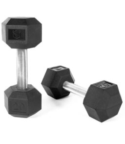Hexagonal rubber dumbbells
