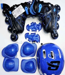 Adjustable Inline Skates Set – Kids Rollerblades with Helmet & Pads | Bag