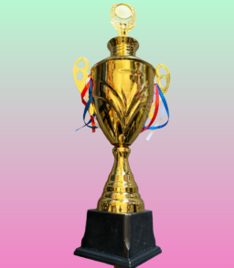 28" Gold Trophy Cup with Lid & Ribbons